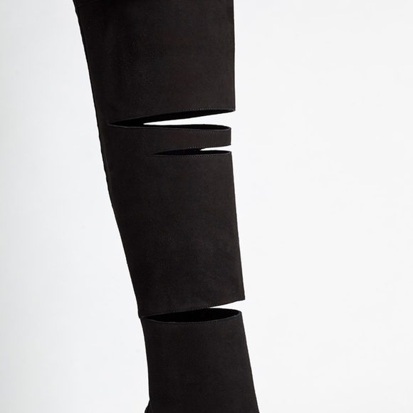 NWT Giuseppe Zanotti Black Suede Over Knee Boots - Picture 4 of 6